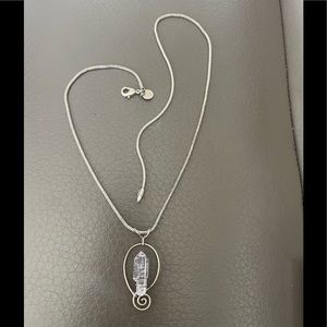 Rustic Organic Silver Chain  Crystal